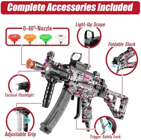 MP5 Model Pressure Washer Gun with Swivel & 4 Nozzles, 3600 PSI High Pressure Spray Gun with 3/8" Quick Connect Plug, Swivel Gun Compatible with Foam Cannon, Power Washer Accessories (Purple) - Image 4