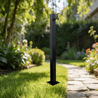 Freestanding 304 Stainless Steel Garden Hose Stand with Faucet - Decorative Yard Hydrant for Backyard, Farm, and Pasture (Black, Durable & Rust-Resistant) by Unknown