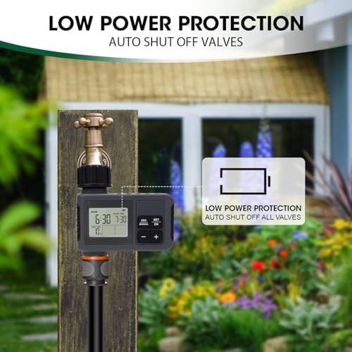 Programmable Sprinkler Timer, Irrigation Water Timer with Digital for Garden Soaker Hose, Rain Delay Manual Automatic Watering System for Outdoor, Yard, Lawn - Image 3