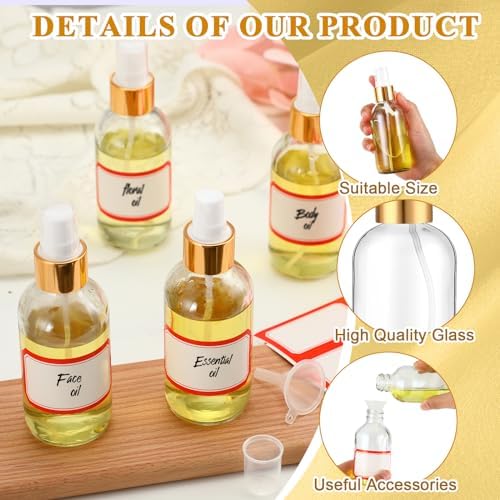 Fumete 36 Pcs 4oz Glass Spray Bottles Fine Mist, Clear, Simple - Image 3