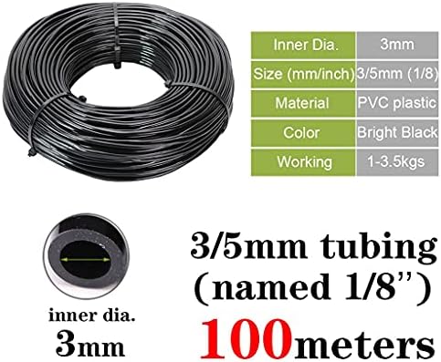 PVC Garden Water Hose Irrigation Watering Tubing, 1/8'' 1/4'' 3/8'' Black White Blue Transparent Hose (Size : 3l5mm x 100m) - Image 2