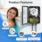 T104 24-Hour Mechanical Time Switch 40A DPST, for Pool Pumps, Water Heaters - Image 4