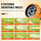 Happybuy Retractable Hose Reel - 130 ft x 1/2 inch Garden Water Hose with 180° Swivel Bracket, 9-Pattern Nozzle, Automatic Rewind, Lock at Any Length, Slow Return System - Image 5