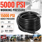 YAMATIC 5000 PSI 3/8" Pressure Washer Hose, 125 FT Industrial Grade - Image 2
