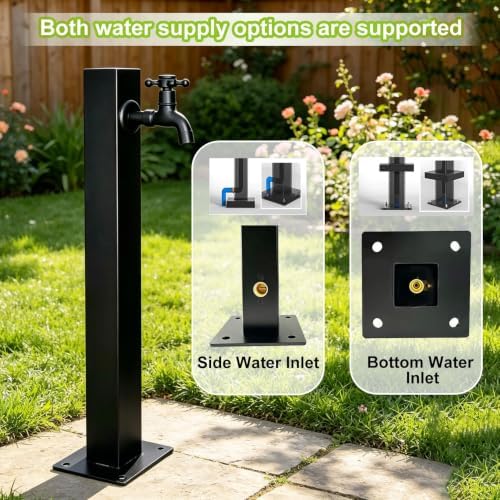 Outdoor Water Column Antifreeze Hose Faucet Stainless Steel Garden Water Tap for Backyard, Farm, Irrigation, Car Washing, Pet Showering(Height: 60cm/23.6in) - Image 4