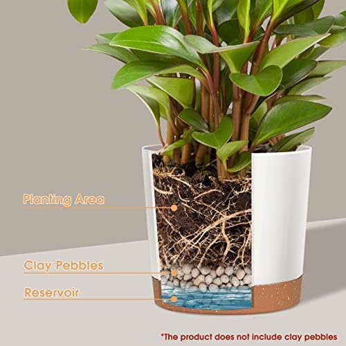 Plant Pots for Indoor Plants, 2 Pack 12 Inch Pots for Plants (12” White) - Image 2