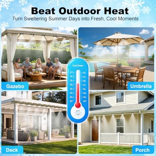 Thiswing 100 FT Dual-Line Misting Cooling System with 24 Brass Nozzles - Image 6