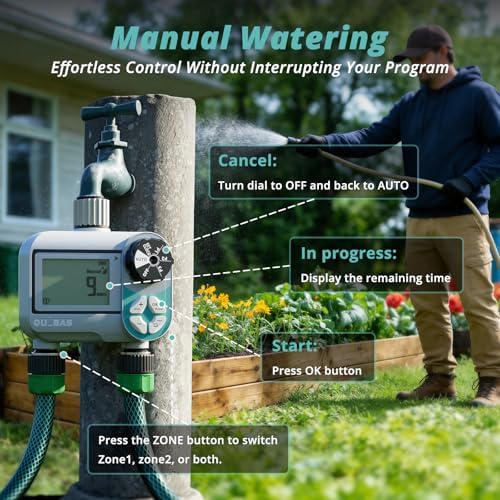QUOBAS Sprinkler Timer, Weekly Programmable Water Timer for Garden Hose - Image 5
