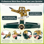 Sprinkler for Yard, Oscillating Lawn Sprinklers Adjustable Covera Model - Image 3