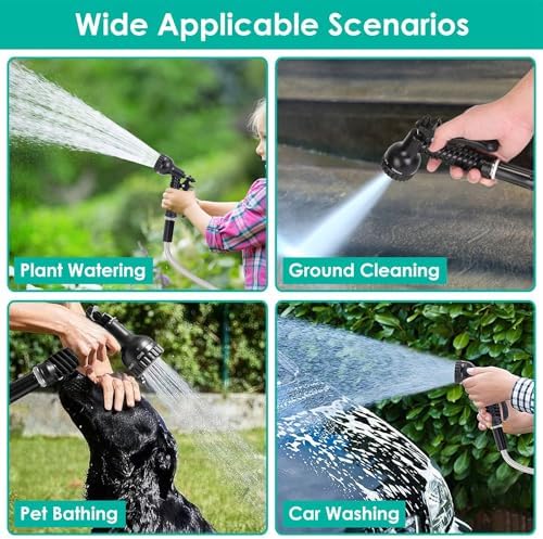 Stainless Steel Garden Hose Heavy Duty Garden Watering Kit Metal Water Hose with 2 Nozzles 12 Patterns Flexible Extendable Kink Tangle Puncture Resistant，100FT - Image 4