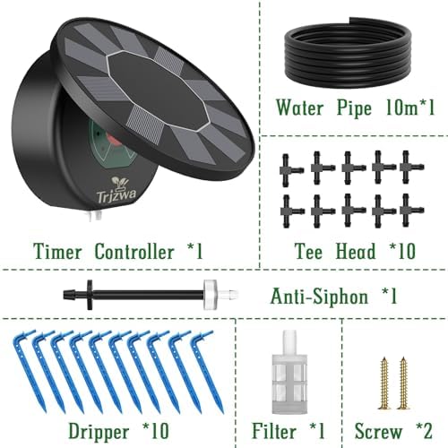 Solar Automatic Drip Irrigation System Kit, DIY Irrigation System for Garden Outdoor/Indoor Gardening System, Plant Watering System Drip Irrigation System, 9 Timing Modes with Anti-Siphon Set - Image 6