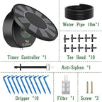 Solar Automatic Drip Irrigation System Kit, DIY Irrigation System for Garden Outdoor/Indoor Gardening System, Plant Watering System Drip Irrigation System, 9 Timing Modes with Anti-Siphon Set - Image 6