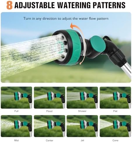 Yesker Metal Watering Wand for Garden Hose, 21 Inch, 10 Spray Patterns, Adjustable Water Sprayer with Pivoting Head, Garden Hose Nozzle with Thumb Flow Control, Ideal for Water Plant and Yard Washing - Image 3