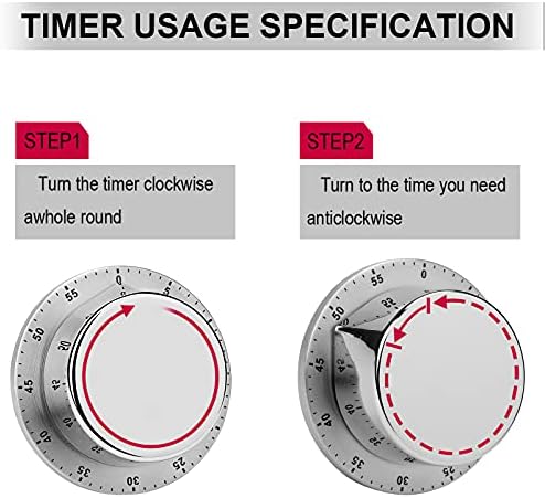 Stainless Steel Water Lily Pond in The Morning Printed Mechanical Timer - No Battery Required, Magnetic Loud Alarm Clock, Suitable for Travel and Office, Gym - Image 6