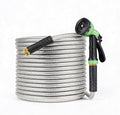 100FT Heavy-Duty Stainless Steel Garden Hose with Spray Nozzle, No-Kink Design by TackMind