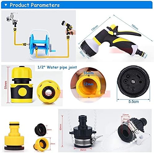 Garden Hose Flexible and Expandable Latex Water Hose with Retractable Solid Brass Fittings and Nozzle Kink Free Lightweight Collapsible Expending Hose (Color : Water Gun+Water Connection) - Image 3