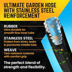 PowerFlow Metal Garden Hose, 50 Ft Non-Expandable Water Hose, Black - Image 6