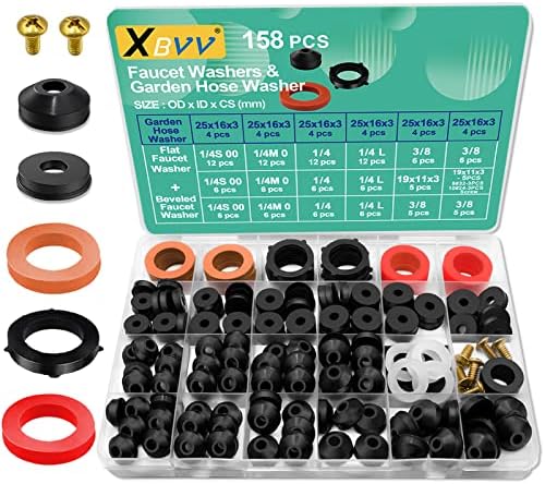 XBVV 560 Pcs Faucet Washers & SAE O Ring Kit and 158 Pcs Faucet Washers & Garden Hose Gasket Kit for Faucet Plumbing Hydraulic Sealing Repair - Image 2