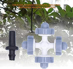 Buachois 50 Set 4 Way Misting Nozzle with Small Hook, Micro Atomizing Sprinkler Head, Plastic Garden Irrigation Dripper Spray Nozzle for Farmland Greenhouse Irrigation System - Image 3