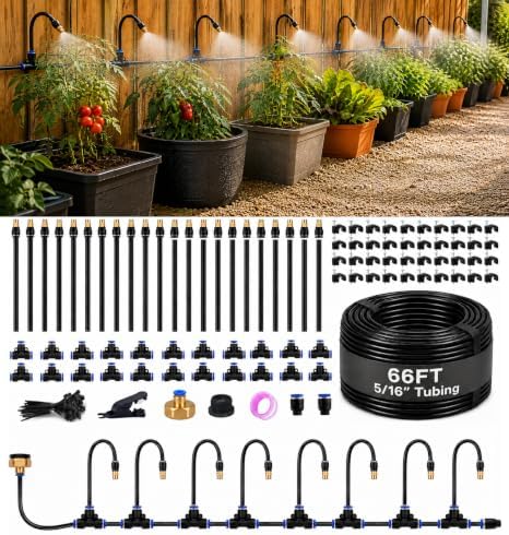 66FT 5/16" Garden Watering Kit with 22 Brass Nozzles by Unknown