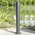 Garden Water Column with Faucet,304 Stainless Steel Vertical Water Column Outdoor Hose Stand ，Landscape Decor Yard Hydrant Fountain ，for Car Washing and Watering by Unknown