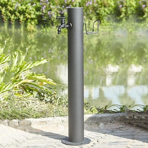 Garden Water Column with Faucet,304 Stainless Steel Vertical Water Column Outdoor Hose Stand ，Landscape Decor Yard Hydrant Fountain ，for Car Washing and Watering by Unknown