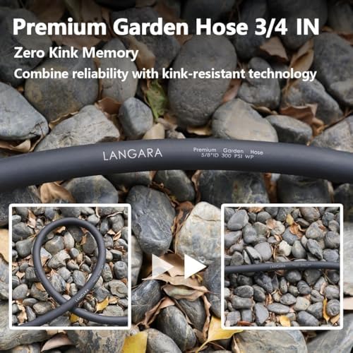 Heavy Duty Premium Garden Hose 200ft x 3/4", 300PSI Working, 1000PSI Burst, Hybrid Rubber Water Hose with Transparent Swivel Handle - Hot/Cold Water - Five Layered Braiding with Brass fittings (Black) - Image 4