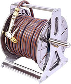 Stainless Steel Garden Hose Reel Heavy Duty,Stainless Steel Hand Crank Hose Reel,Metal Hose Reel,Wall/Floor Mounted Metal Water Hose Reel Retractable for Yard, Lawn, Farm,Patio by Unknown