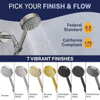 HammerHead Metal 1-Spray Shower Head with Handheld High Pressure, Long Hose - Image 7