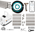80’ High-Pressure Mist Cooling System Kit with Premium Edition Remote Pump W/App Control Comes with the CO150 Pump (.004-40 nozzles) (White 1/4" Tubing 80 ft) by Cool-Off