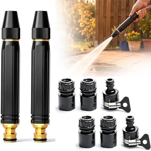 Upgrade Heavy Duty High Pressure Hose Nozzle, Adjustable Booster Home High Pressure Car Wash Water Gun with Booster Nozzle, Pressure Washer Hose Attachment for Plant Watering Lawn Car. (X2) by ZSJO