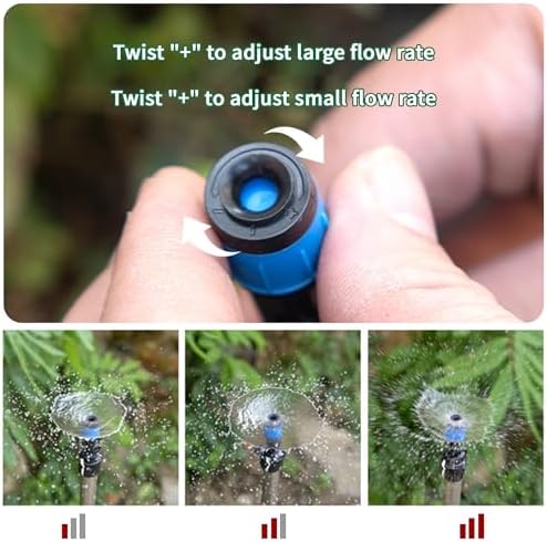 DIY Drip Irrigation Kit with Vortex Emitters - Garden Watering System for Raised Beds, Greenhouse & Containers, Adjustable Misting Nozzles, 1/2 inch 65.6 FT Hose (Irrigation D2) - Image 3