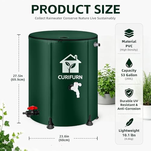 Collapsible Rain Barrel with Spigot, Filter and Overflow Kit - Image 2