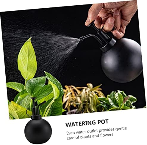 Xmas Stainless Steel Watering Can 500ml Black, Fine Spray for Plants - Image 7