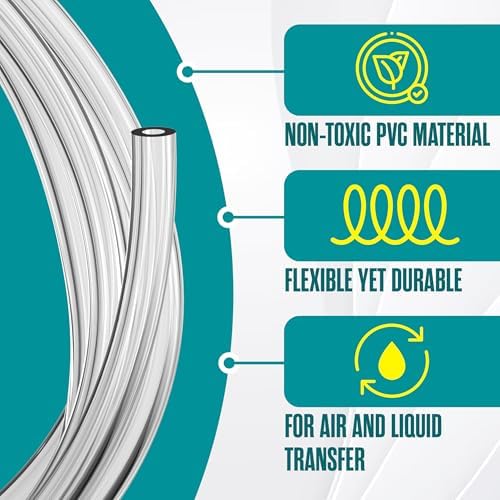 Tubing, 3/8”ID x 1/2”OD, Plastic Tube, Clear Tubing, Clear Hose, 100FT - Image 4