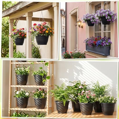 20 Pack Hanging Planter Basket 10 Inch with Drainage Tray - Image 6
