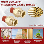DOT Approved Male Straight Brass Union 1/2" Tube x 1/4" NPT, 10PCS - Image 2