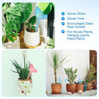 M METERXITY 6-Pack Plant Watering Globes, 9.8 Inch Plastic Bird Shape Self Watering Planter Insert for Indoor/Outdoor Pots, Self Water Devices Decorative Garden Stake [Blue/Pink] - Image 6