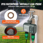 VEVOR Sprinkler Timer WiFi Water Timer, 2 Outlets, Smart Hose Faucet Water Timer with Brass Inlet, APP Remote Control via 2.4Ghz WiFi or Bluetooth, Voice Control, IPX6 for Garden, Yard Watering - Image 5