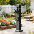 Freestanding Garden Water Column with Outdoor Hose Stand Stainless Steel Vertical Garden Water Column Double Outlet Faucet Suitable for Irrigation and Car Washing 60cm Spray Gun Faucet+10m Spray Gun - Image 7