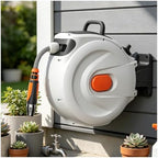 Hose with Reel, Retractable Garden Hose Wall Mount with 8 Spray Patterns 22m/72ft by Unknown