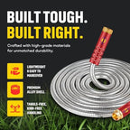 Stainless Steel Water Hose | Heavy Duty Metal Garden Hose with Nozzle | Kink Free, Anti Rust | Flexible and Lightweight Water Pipe for Gardening | Available in Different Sizes | HydroPro - Image 2