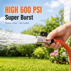 100 FT Garden Hose, Upgraded Lightweight Non-Expanding Water Hose, Flexible Kink-Resistant Design for All-Weather Use, Yard, RV and Car Washing, Orange - Image 4