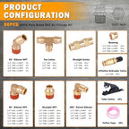56 Pcs Brass DOT Air Line Fittings kit with Brass Bushings - Image 2