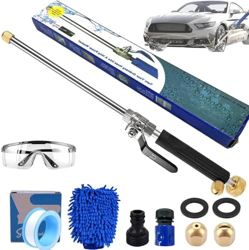2026 New Jet Nozzle Power Washer For Garden Hose, Heavy-Duty Jet Hose Nozzle High Pressure, Turn Any Hose Into a Power Washer for Gutter Patio Car Pet Window Glass (Black, Standard) by Unknown
