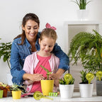 Relaxdays Set of 4 Glass Watering Globes, H x D: 15 x 6 cm, Watering Balls for Plants, Watering Aid Holiday, Yellow - Image 3