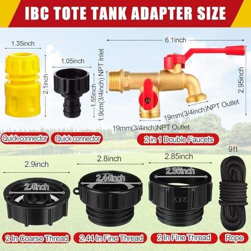 Ibc Tote Adapter, Brass Double Valve, 3/4'' Male Npt to 3/4'' Ght - Image 2