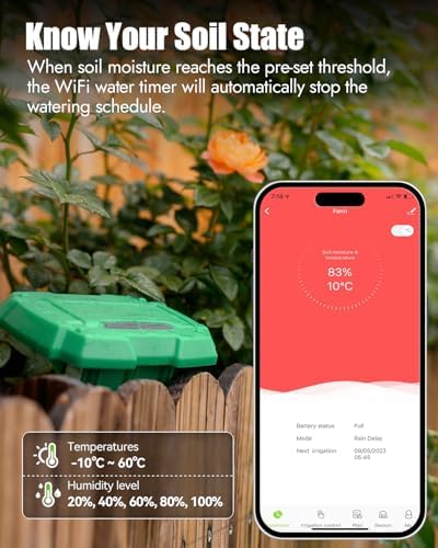 RAINPOINT WiFi Soil Moisture Sensor - Wireless Soil Moisture Sensor - Must be Used with TTV103WRF or TTV203WRF WiFi Sprinkler Timer and TWG004WRF WiFi Hub (Only Include Soil Tester) - Image 4