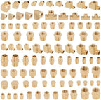 KOOTANS 96PCS Brass Pipe Fittings Assortment Kit - NPT Adapter, Reducer Bushing, Hex Nipple, Coupling, Head Plug, 45 & 90 Degree Barstock Street Elbow, Tee Fittings Kit - Image 2