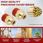 DOT Approved Male Straight Brass Union 3/8" Tube x 1/2" NPT, 10PCS - Image 2